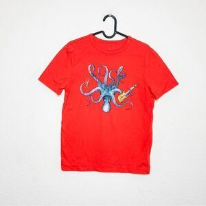 GAP Kids XL Red Octopus Rock Band Graphic T-Shirt - Size 12-13 Years